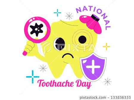 National Toothache Day Vector Illustration On February 9 Promoting Dental Hygiene To Prevent Pain Caused By Germs And Bacteria In Flat Background National Toothache Day Vector Illustration On February 9 Promoting Dental Hygiene To Prevent Pain Caused By Germs And Bacteria In Flat Background 133836333