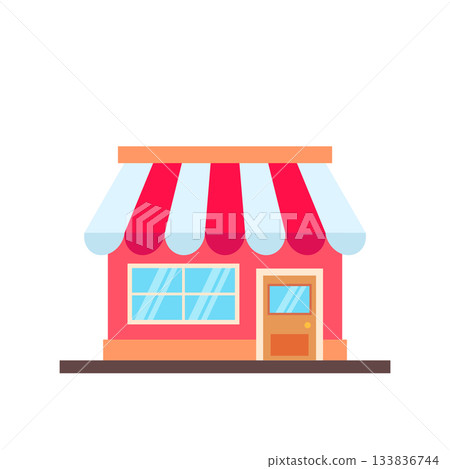 Cute Small Shop Vector Illustration 133836744