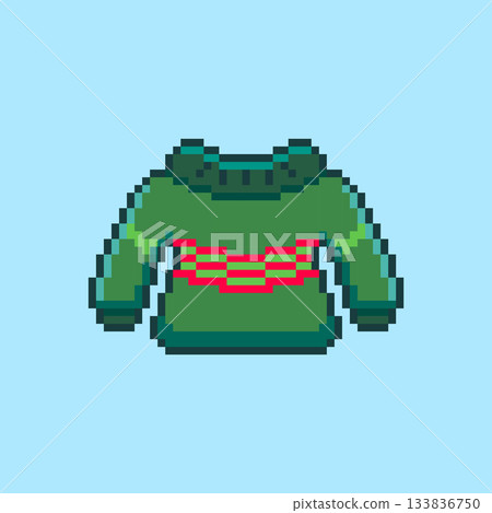 Pixel art Christmas Sweater game asset design 133836750