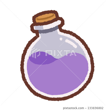 Simple round bottle illustration (purple) Simple round bottle illustration (purple) 133836802