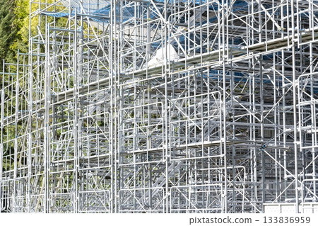 Construction site scaffolding 133836959
