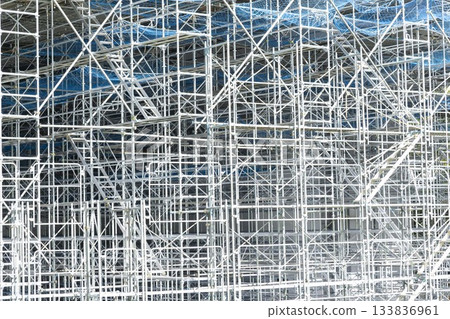 Construction site scaffolding 133836961
