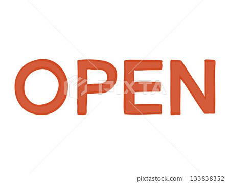 簡單的手寫體“OPEN”插圖,可用於標誌和指南。 簡單的手寫體“OPEN”插圖,可用於標誌和指南。 133838352
