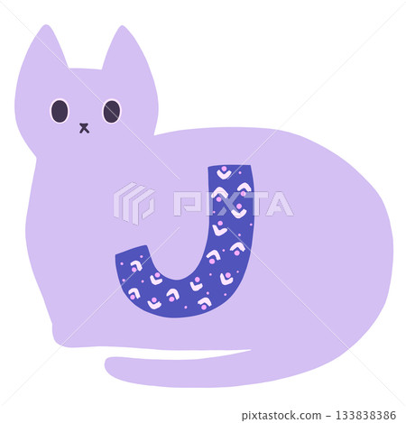 一隻貓,身上畫著字母J 一隻貓,身上畫著字母J 133838386