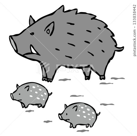 野豬和它的小豬,烏裡博 野豬和它的小豬,烏裡博 133838442