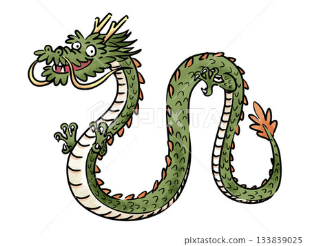 可愛的日式龍插畫 133839025