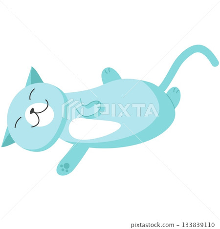 Kawai cat sleeping vector pet animal rest icon 133839110