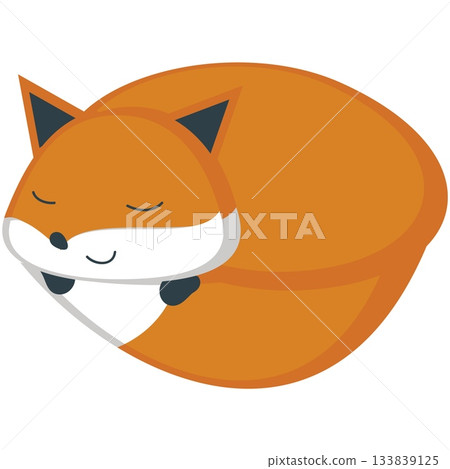 Fox sleep vector, lazy forest animal cartoon icon Fox sleep vector, lazy forest animal cartoon icon 133839125