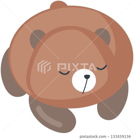 Bear sleep vector, lazy forest animal cartoon icon Bear sleep vector, lazy forest animal cartoon icon 133839136
