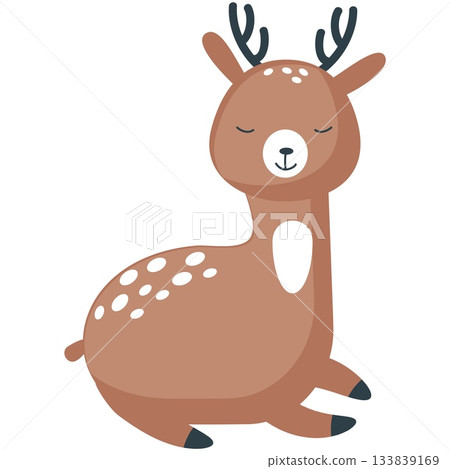 Deer sleep vector, reindeer animal bambi cartoon Deer sleep vector, reindeer animal bambi cartoon 133839169