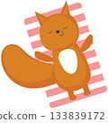 Fox on summer beach vector kawaii animal icon 133839172