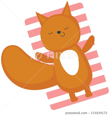 Fox on summer beach vector kawaii animal icon Fox on summer beach vector kawaii animal icon 133839172