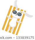 Rabbit on summer beach vector kawaii animal icon 133839175