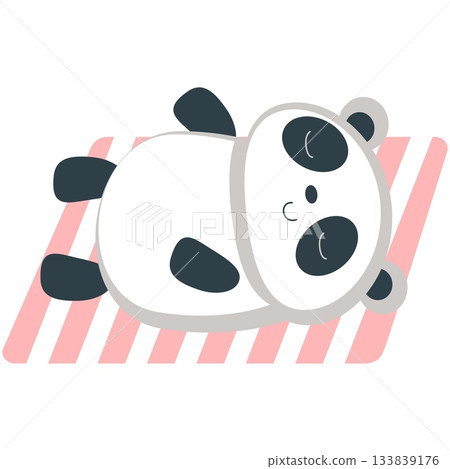 Panda on summer beach vector kawaii animal icon Panda on summer beach vector kawaii animal icon 133839176
