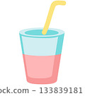 Lemonade in glass vector drink with straw icon 133839181