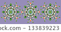Oriental decorative pattern - vector design combining flowers and curves 133839223