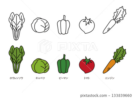 Illustration set of vegetables Illustration set of vegetables 133839660