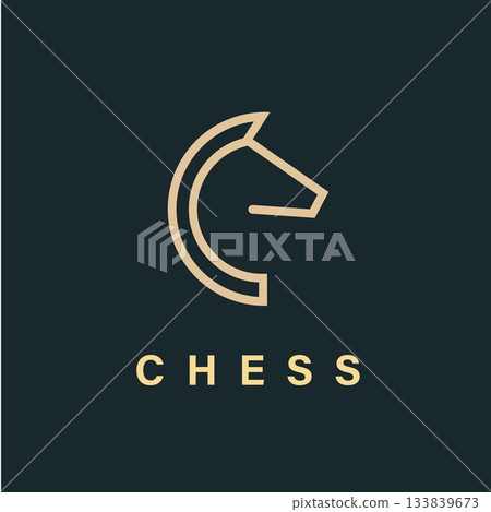 C letter horse head  design vector for chess game icon 133839673