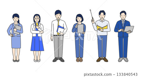Illustration set of working business people 133840543