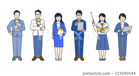 Illustration set of working business people Illustration set of working business people 133840544