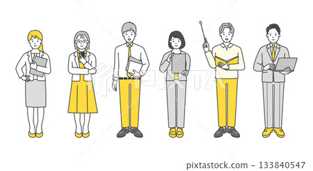 Illustration set of working business people 133840547