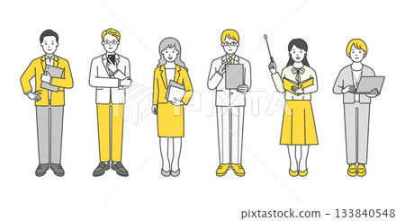 Illustration set of working business people 133840548