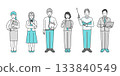 Illustration set of working business people 133840549