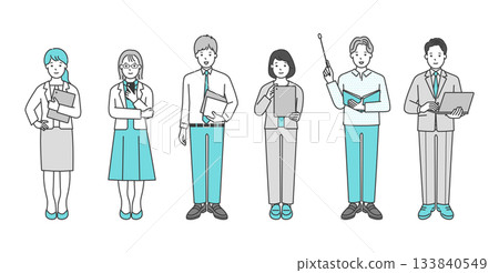 一組描繪商務人士的插圖 一組描繪商務人士的插圖 133840549