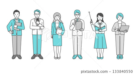一組描繪商務人士的插圖 一組描繪商務人士的插圖 133840550