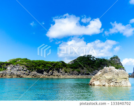 式根島泊海灘的美麗海景 133840702