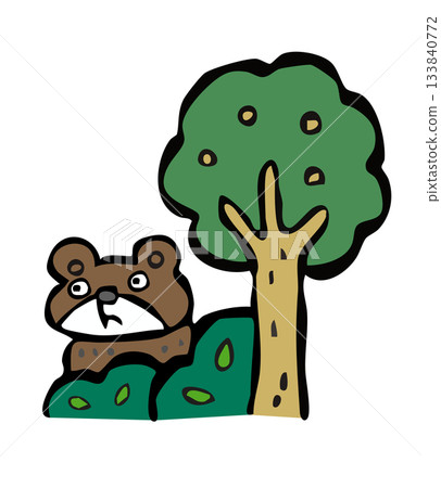 Bear peeking out from the bushes 133840772