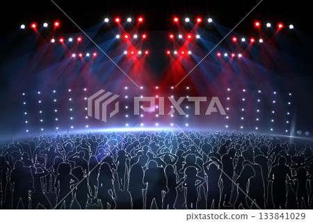Digitally generated nightclub under lights Digitally generated nightclub under lights 133841029