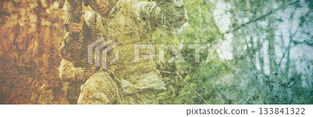Military training in the camp Military training in the camp 133841322
