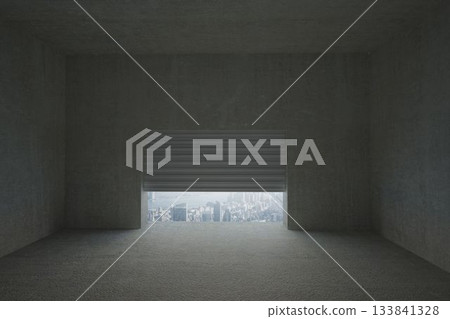 Door opening in dark room 133841328