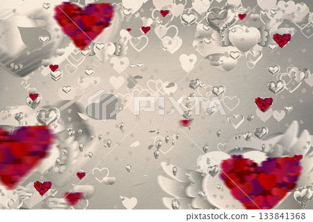 Digitally generated love heart pattern 133841368