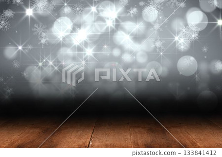 Shimmering light design over boards 133841412