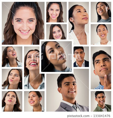 People collage portrait 4x4 133841476