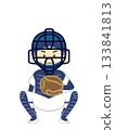 Boy playing baseball catcher 133841813
