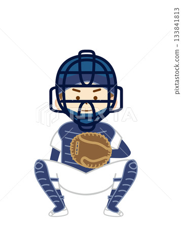 男孩打棒球捕手 133841813
