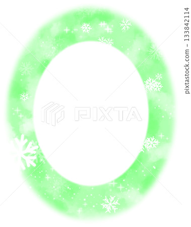 淺綠色雪花和淺橢圓形邊框 淺綠色雪花和淺橢圓形邊框 133842114