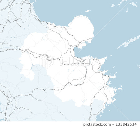 A simple road map of Oita Prefecture in Japan and its neighboring prefectures 133842534