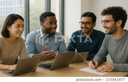 與不同成員共同參與的商務會議 | 團隊合作、規劃會議、職場形象 133842977