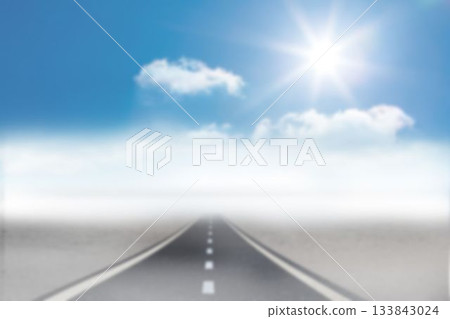 Empty road towards sky in foggy weather Empty road towards sky in foggy weather 133843024