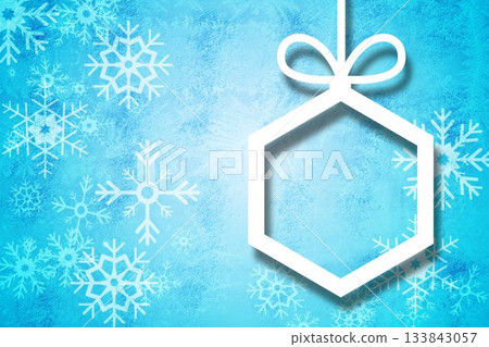 Hanging christmas decorations on blue 133843057