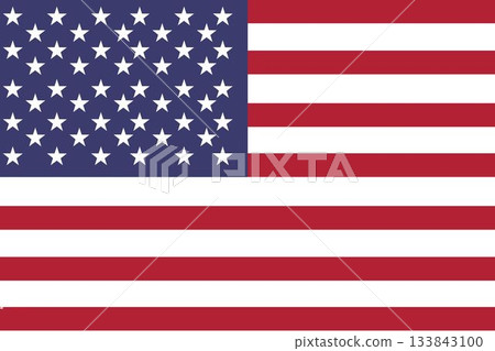 United States flag graphic is filling frame in flat design showing stripes and stars United States flag graphic is filling frame in flat design showing stripes and stars 133843100