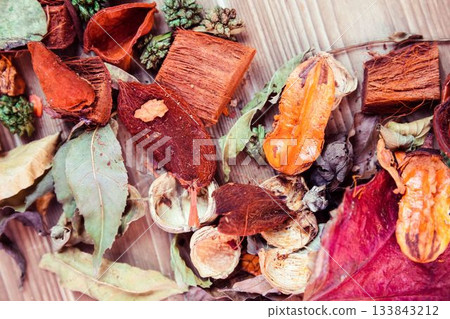 Various thanksgiving decoration 133843212