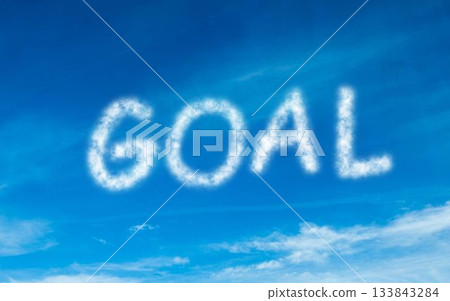 Goal written in white in sky 133843284