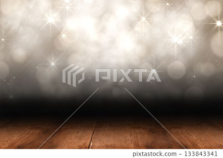 Shimmering light design over boards 133843341