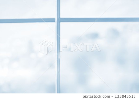 Digitally composite image of metal frame of window 133843515