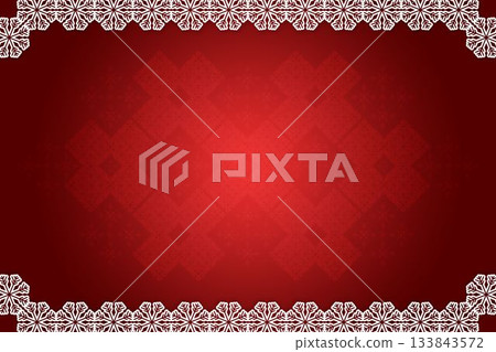 Christmas themed snow flake frame 133843572